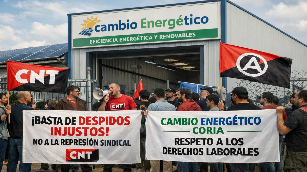 La CNT denuncia despidos injustificados y vulneración de la libertad sindical en Cambio Energético de Coria
